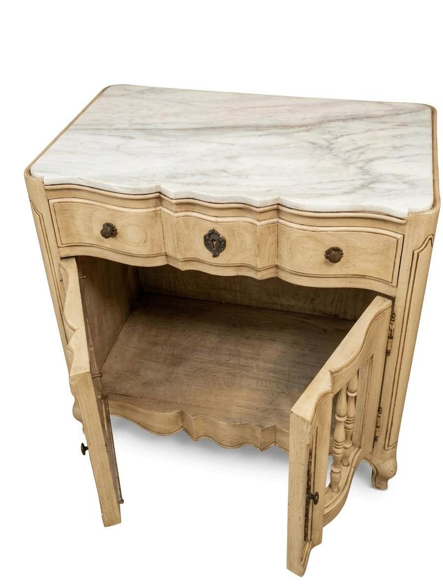 Marble Top Wood Cabinet with Spindles - photo 3