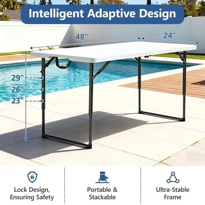 BN<> Folding Table - White Plastic - photo 2