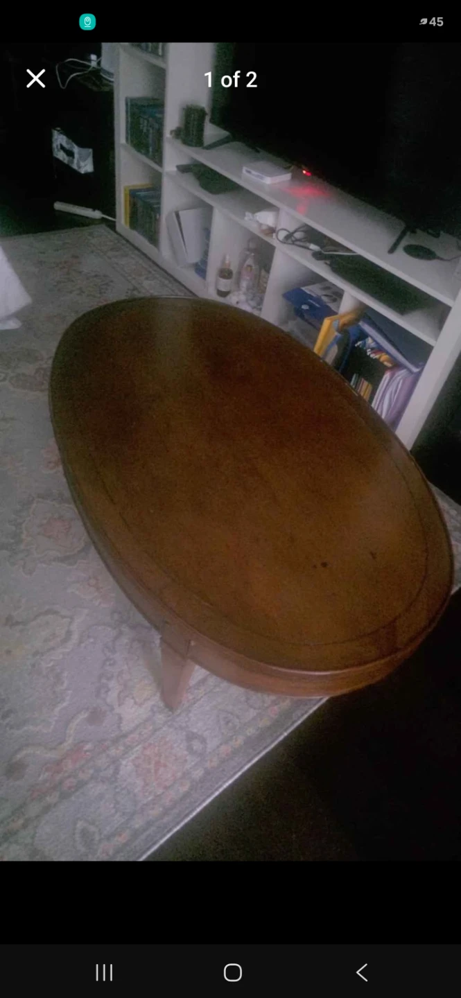 Wooden Oval Coffee Table
