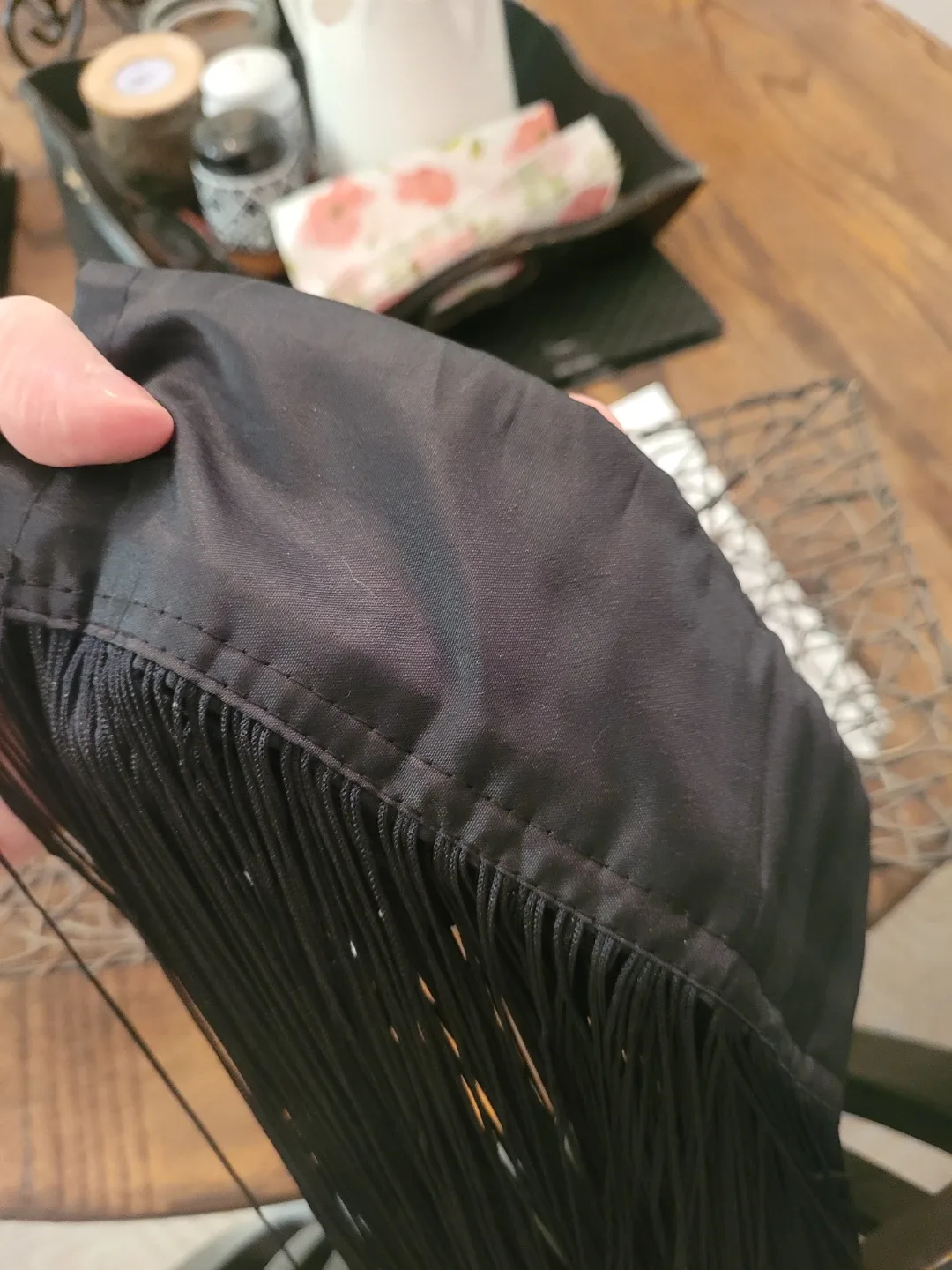 Black Beaded String Curtain - photo 2