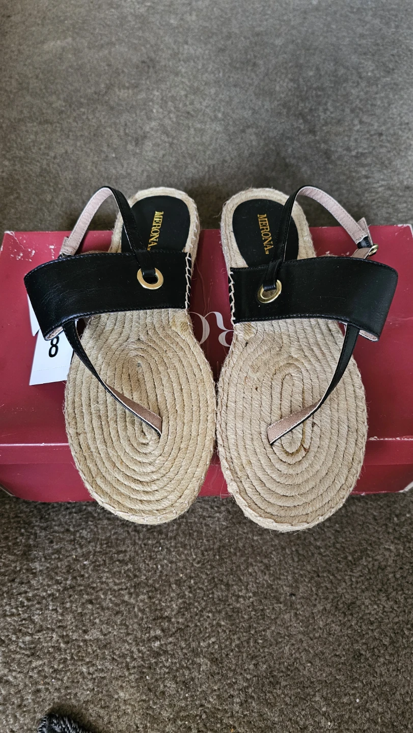 New Merona Black Espadrille Sandals - Size 8