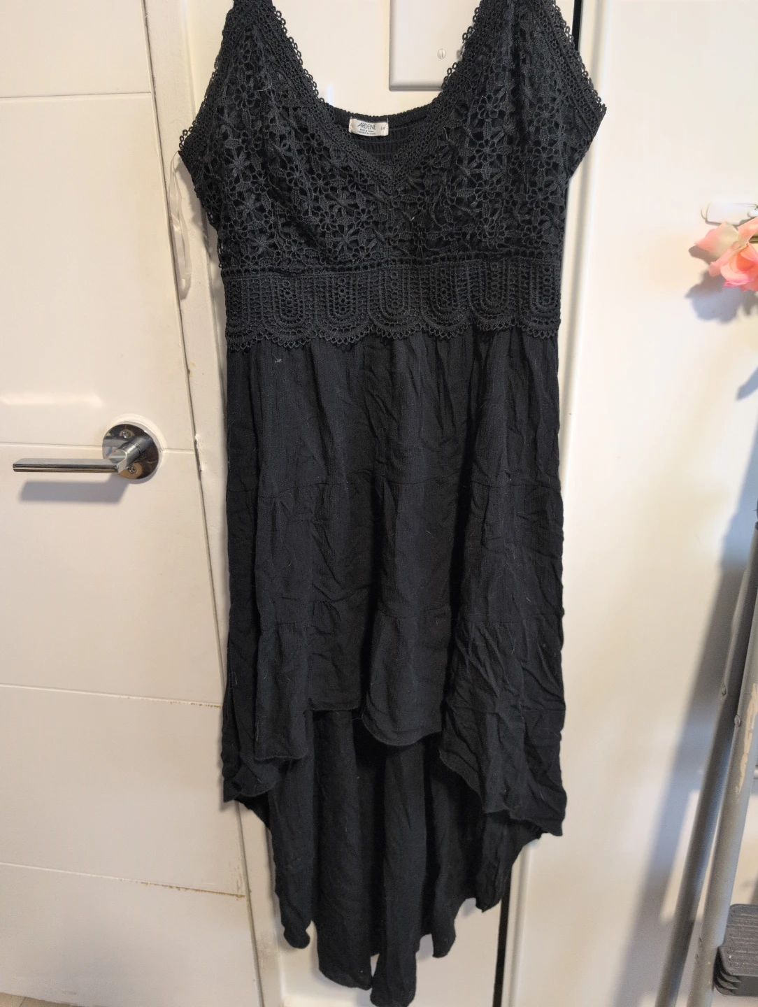 Ardene Black Crochet High-Low Dress - Large