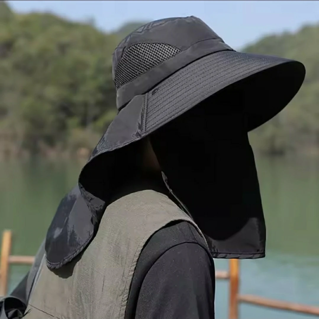 Sun Hat with Removable Face Mask and Neck Cover