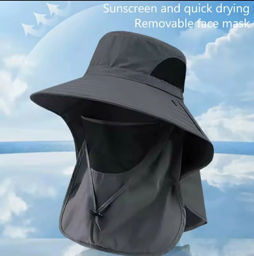 Sun Hat with Removable Face Mask and Neck Cover - photo 3