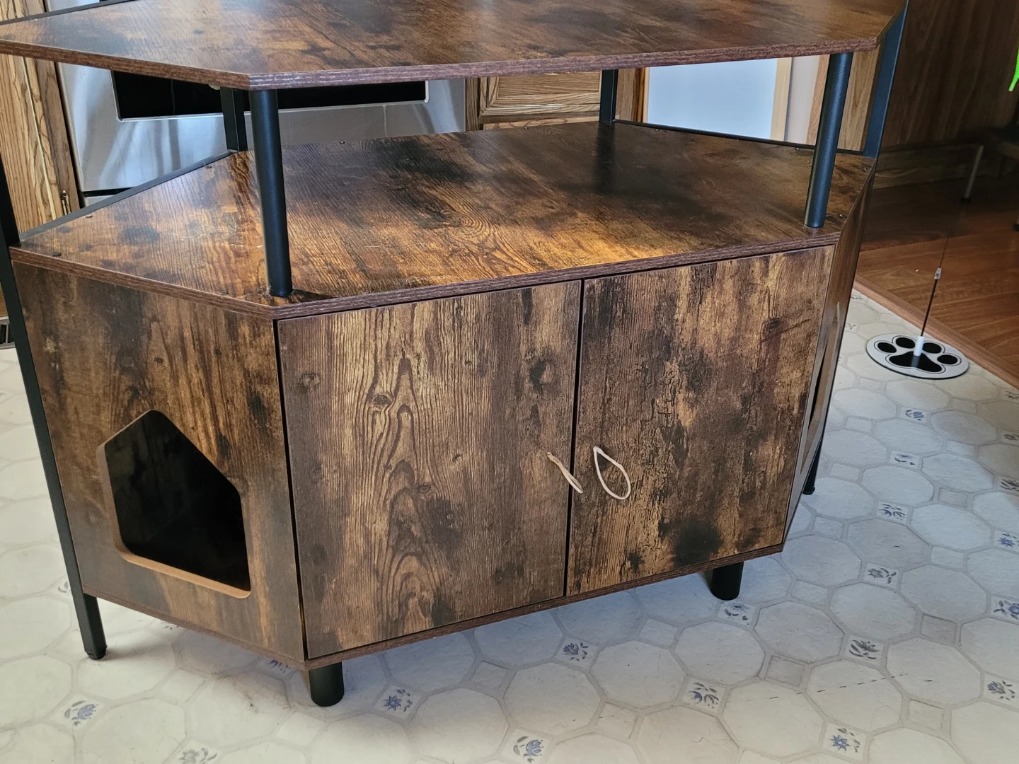 Rustic Brown Cat Litter Box Enclosure