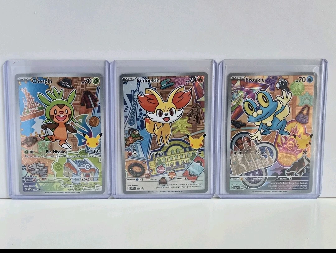 Pokemon Chespin, Fennekin, Froakie Trading Cards