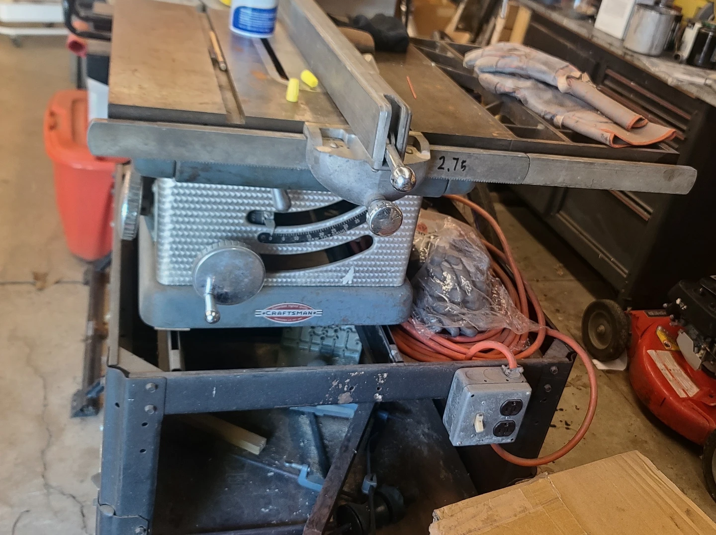 Vintage Craftsman Table Saw with cart.