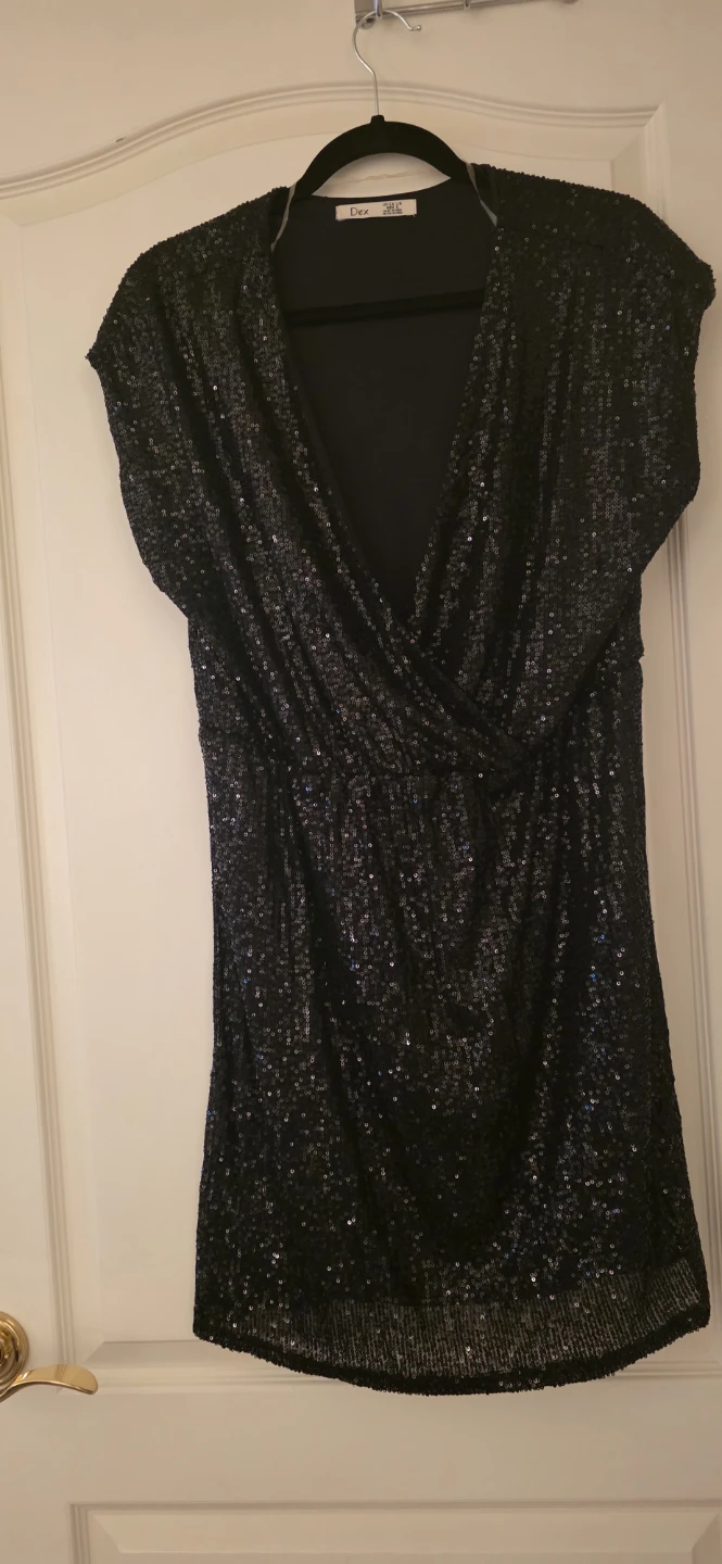 Dex Black Sequin Dress - Size L