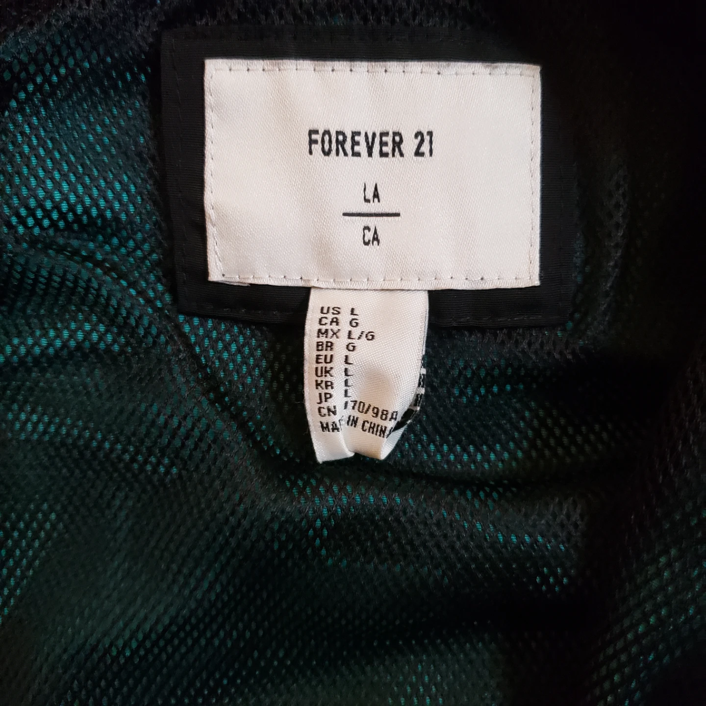 Forever 21 Anorak Hooded Jacket Teal/Black Size L - photo 2