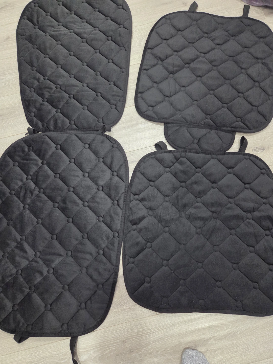 Black Quilted Car Seat Covers Set - photo 2
