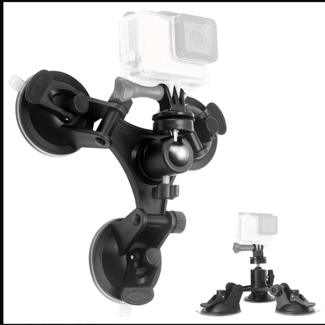 Triple Suction Cup car windshield insta360 phone GoPro Hero - photo 2