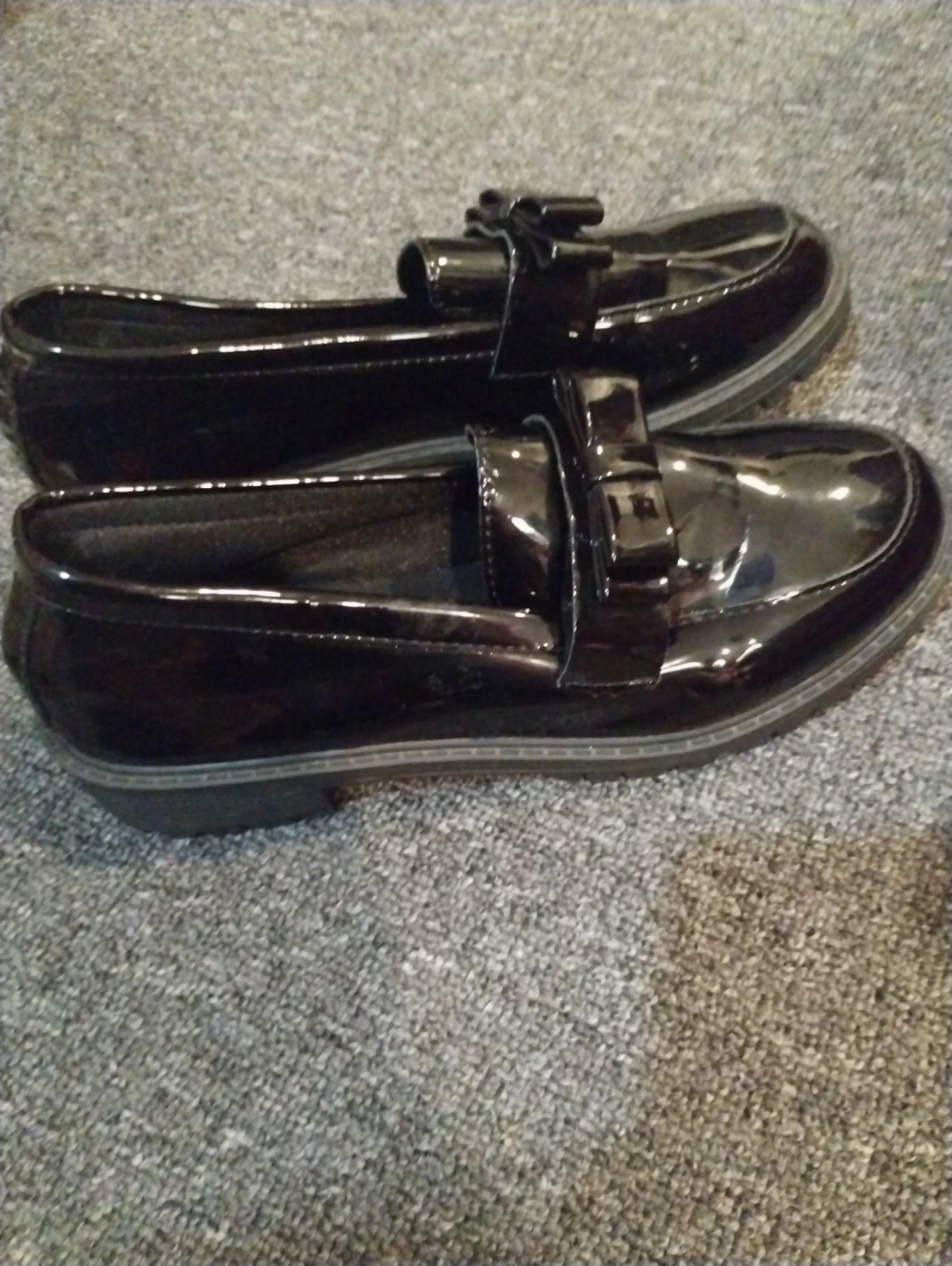Black Patent Loafer Shoes