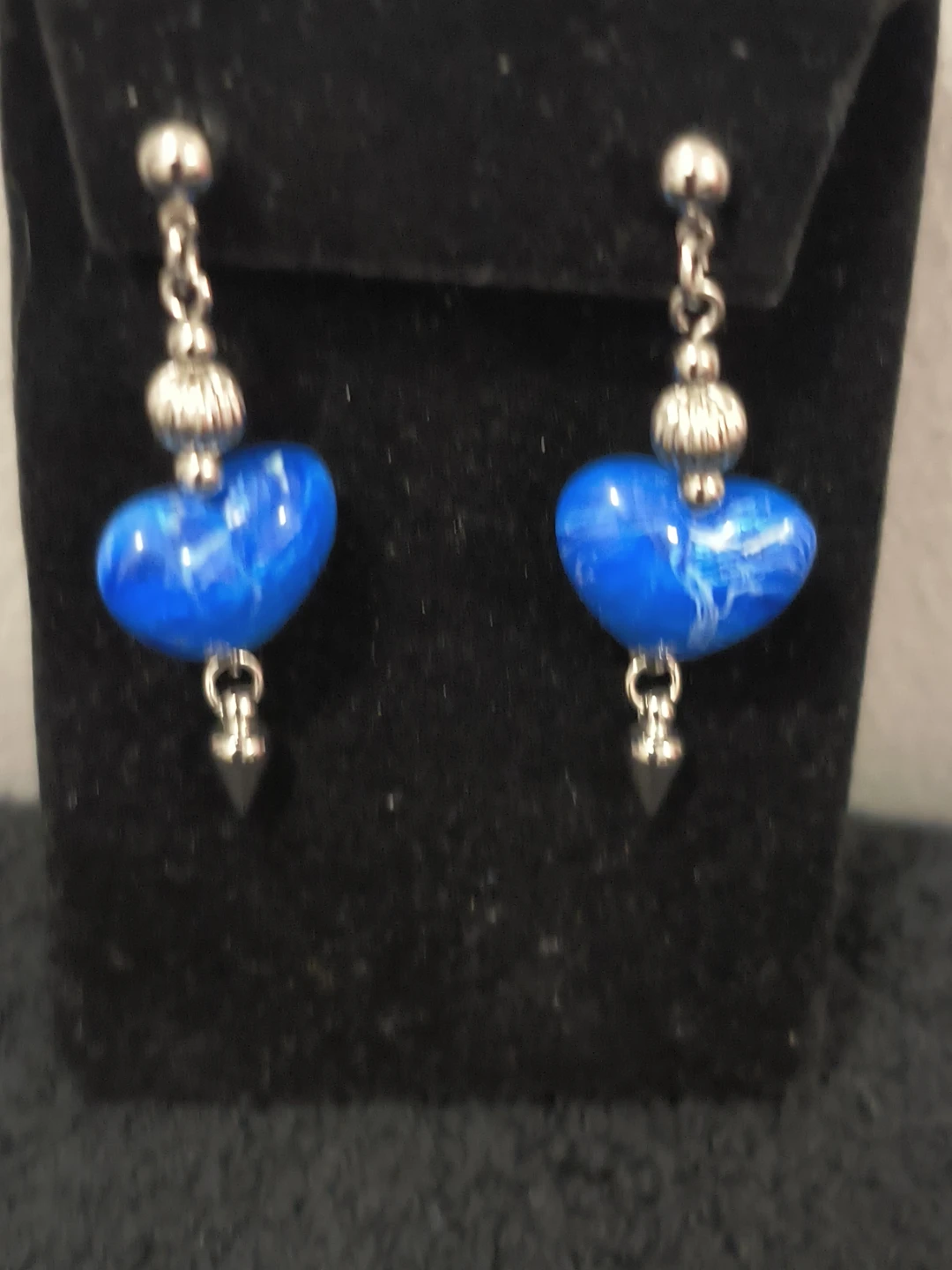 Blue Heart Dangle Earrings - photo 2