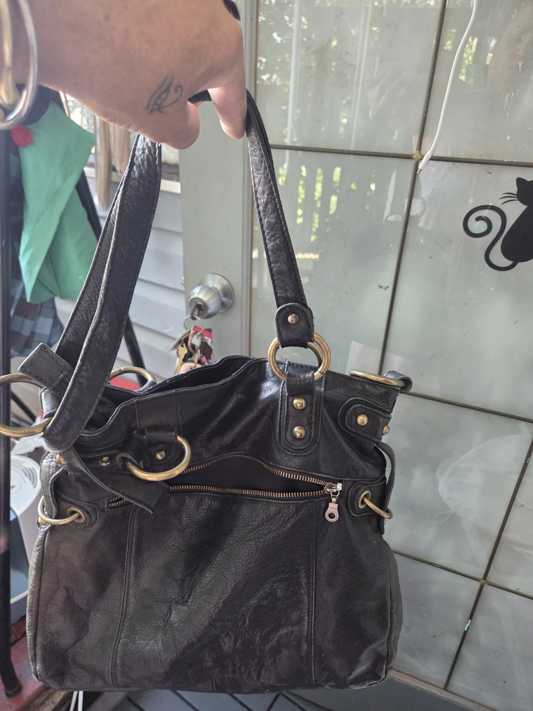 Black Leather "K'sak" Shoulder Bag - photo 2