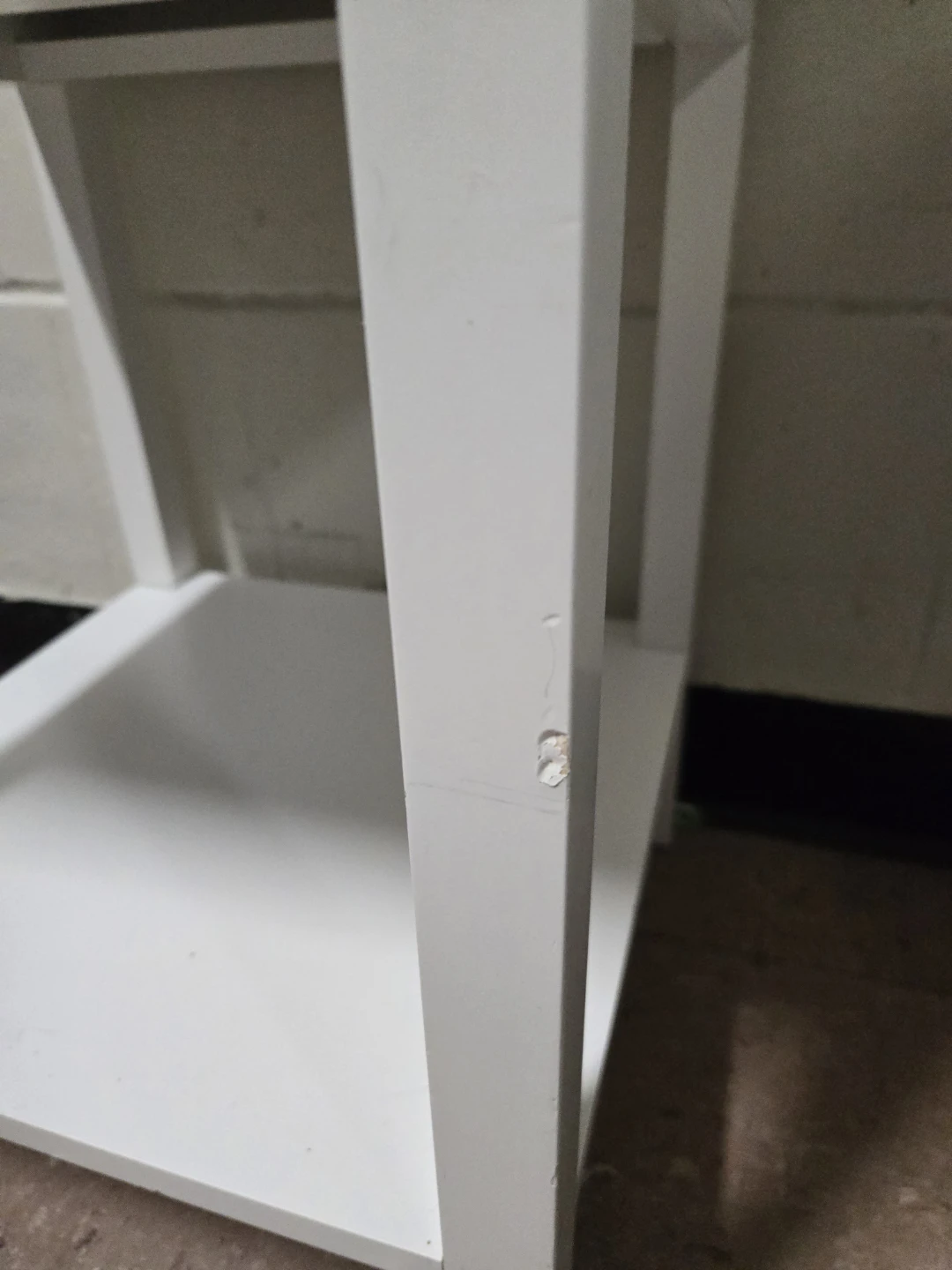 White Lattice Drawer Nightstand Side Table - photo 5