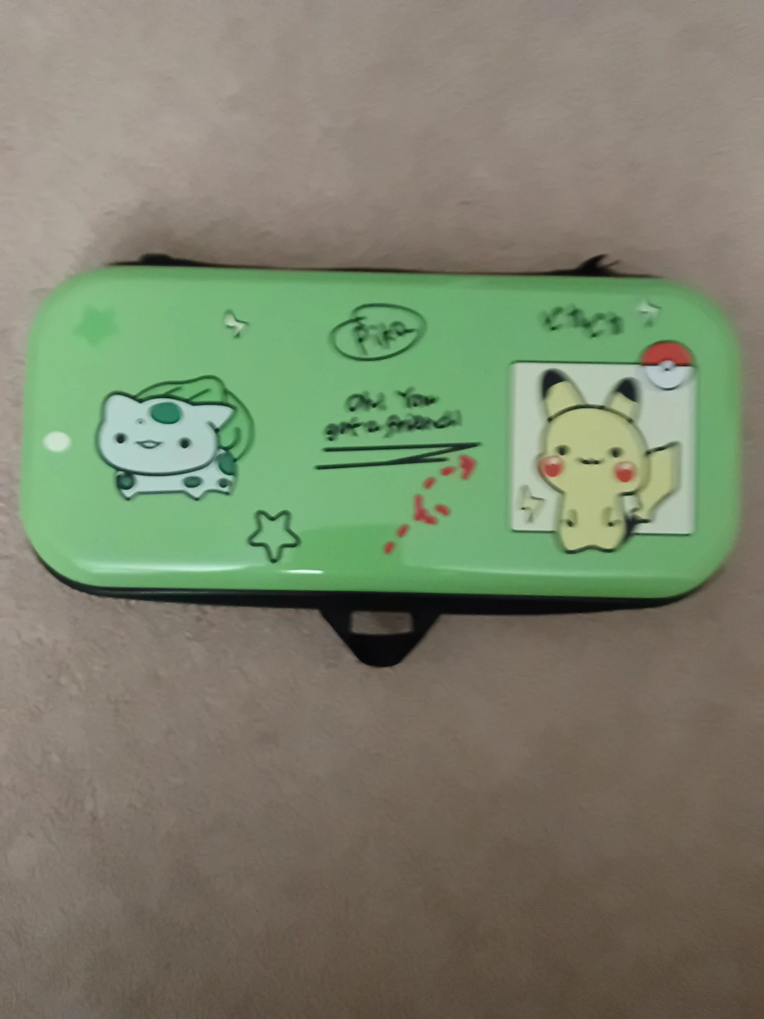 Green Pikachu & Bulbasaur Nintendo Switch Carrying Case