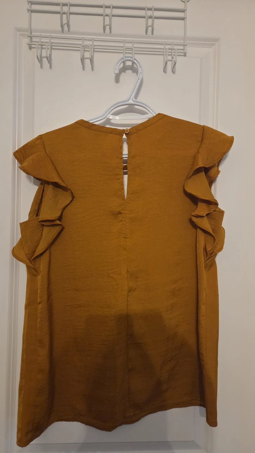 George Women's Mustard Ruffle Sleeve Top - S/P - photo 3