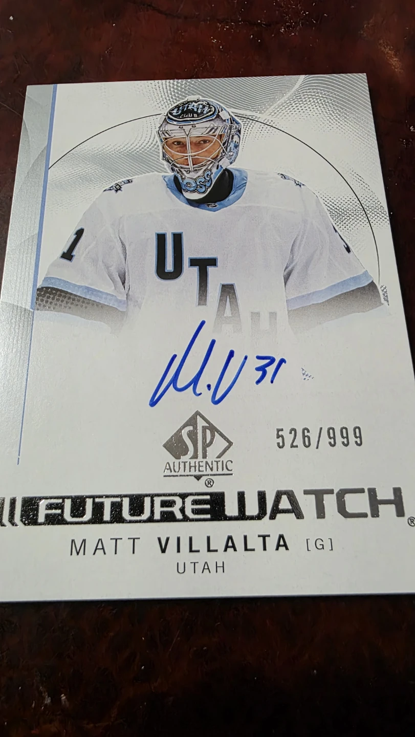Matt Villalta 2023-24 Utah Coyotes Autographed Hockey Card
