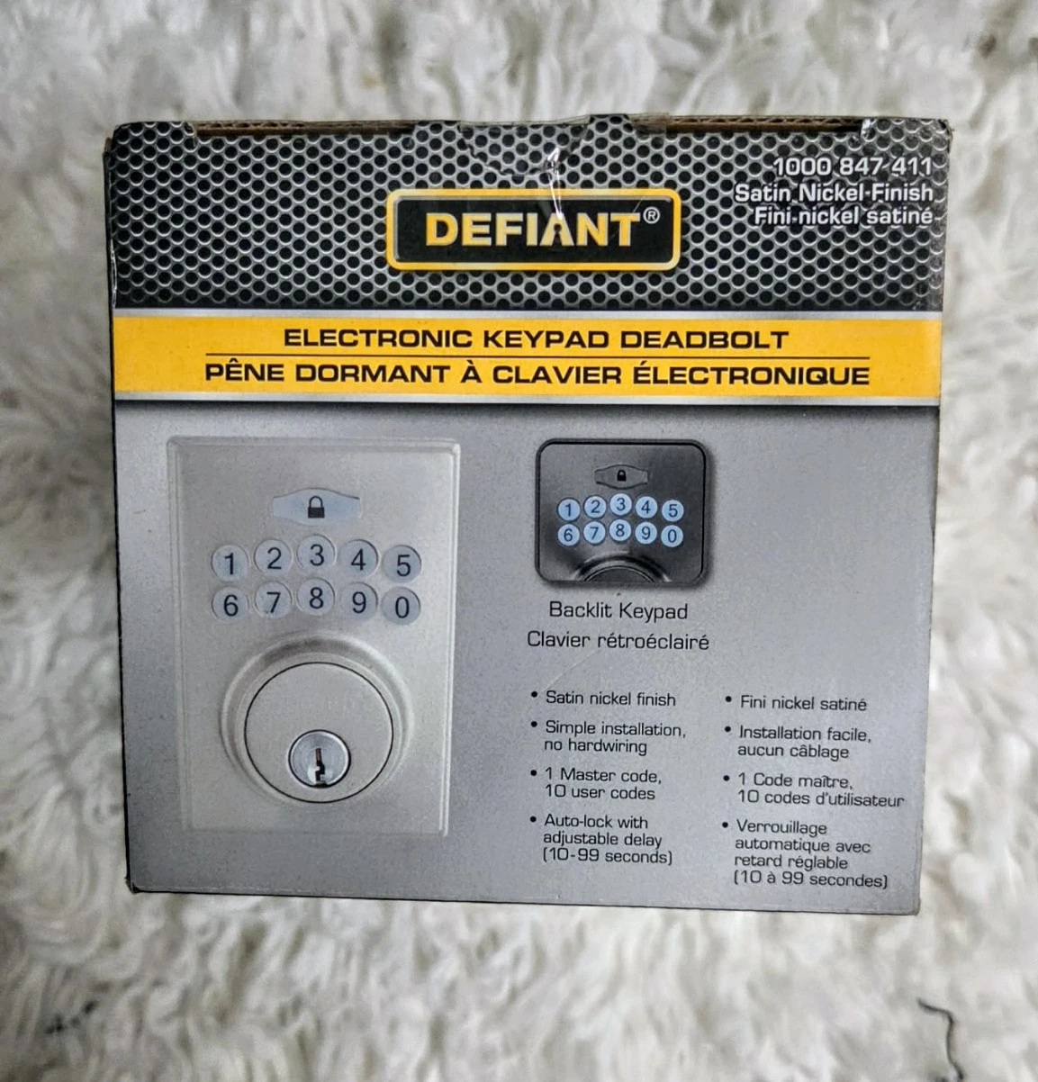 Defiant Electronic Keypad Deadbolt - Satin Nickel - photo 2