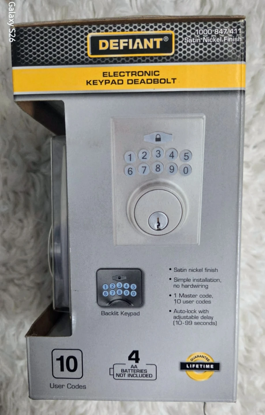 Defiant Electronic Keypad Deadbolt - Satin Nickel - photo 3