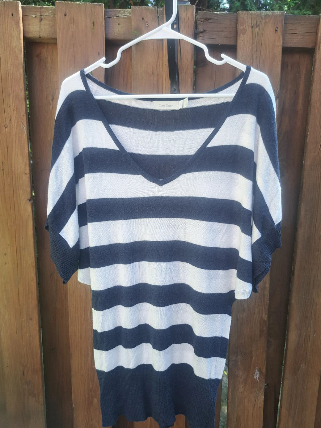 Costa Blanca Striped V-Neck Sweater