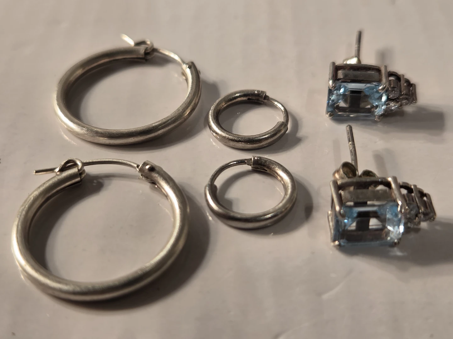 Lot of 3 pairs of sterling silver earrings