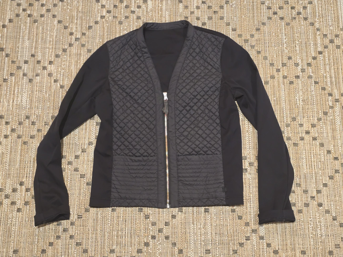 Lululemon Black Quilted cardigan jacket