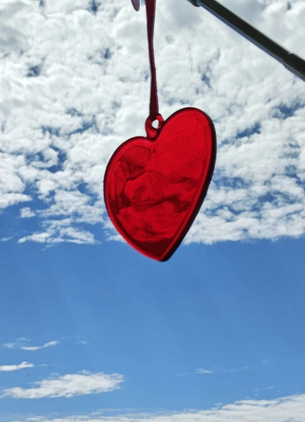 Glass Red Heart Ornament on Red Ribbon - photo 4