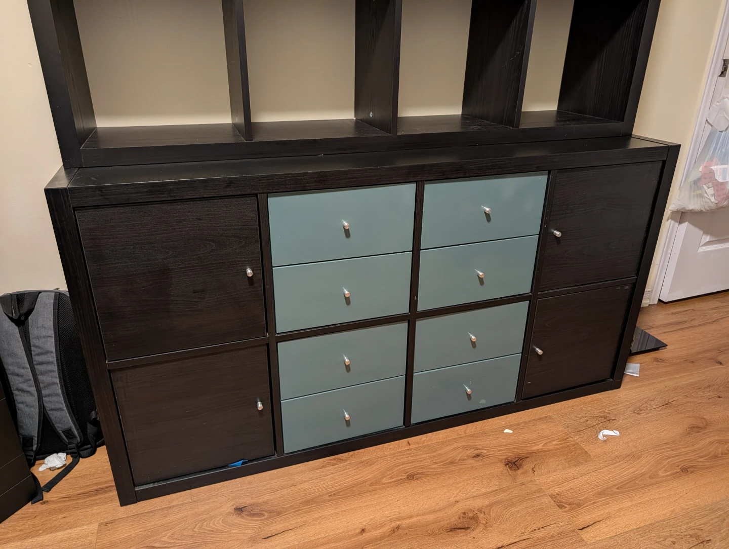 IKEA KALLAX Shelf Unit with Inserts Black-Brown - photo 2