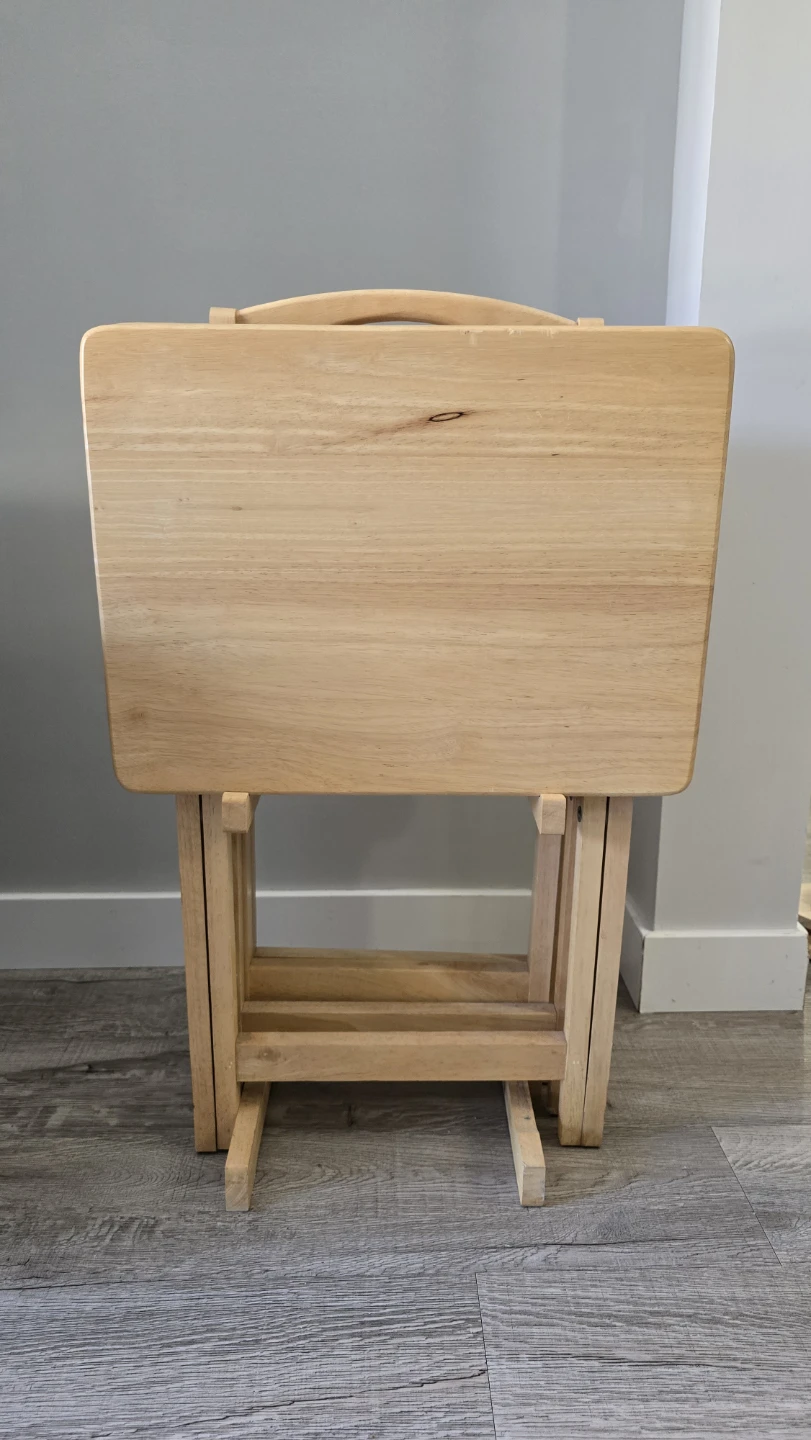 Folding Wood TV Tray Table - photo 3