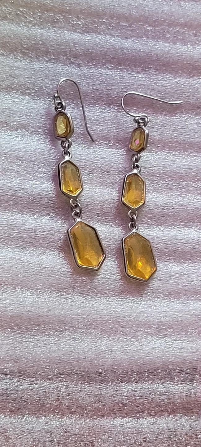 Yellow Gemstone Dangle Earrings - photo 4