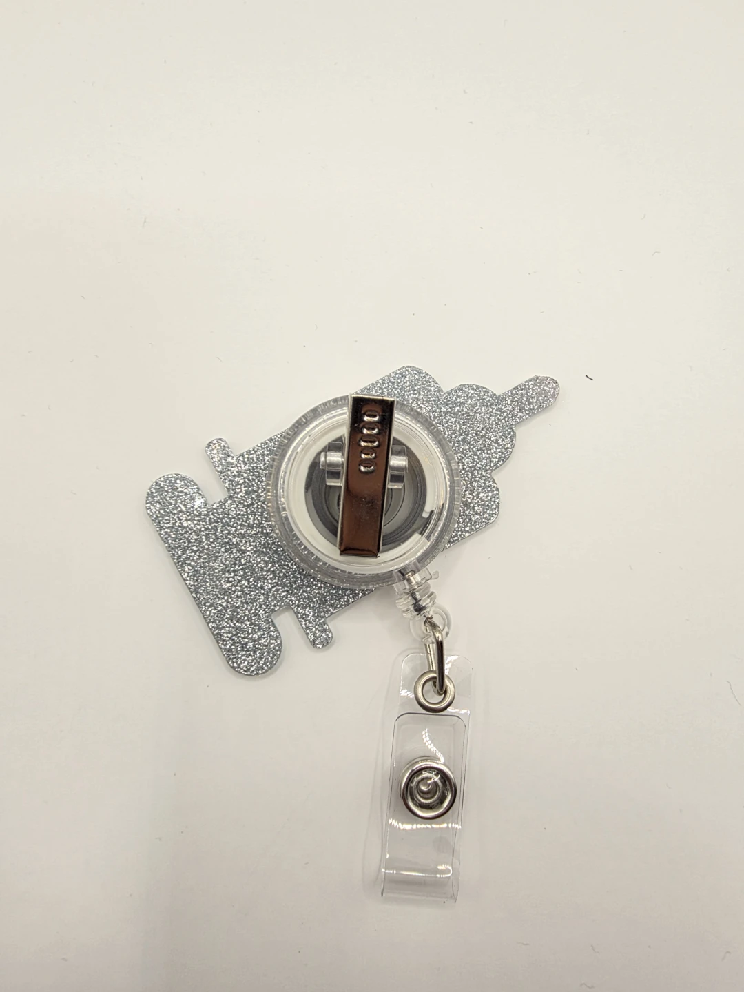 Retractable Glitter Syringe ID Badge Reel Holder - photo 3