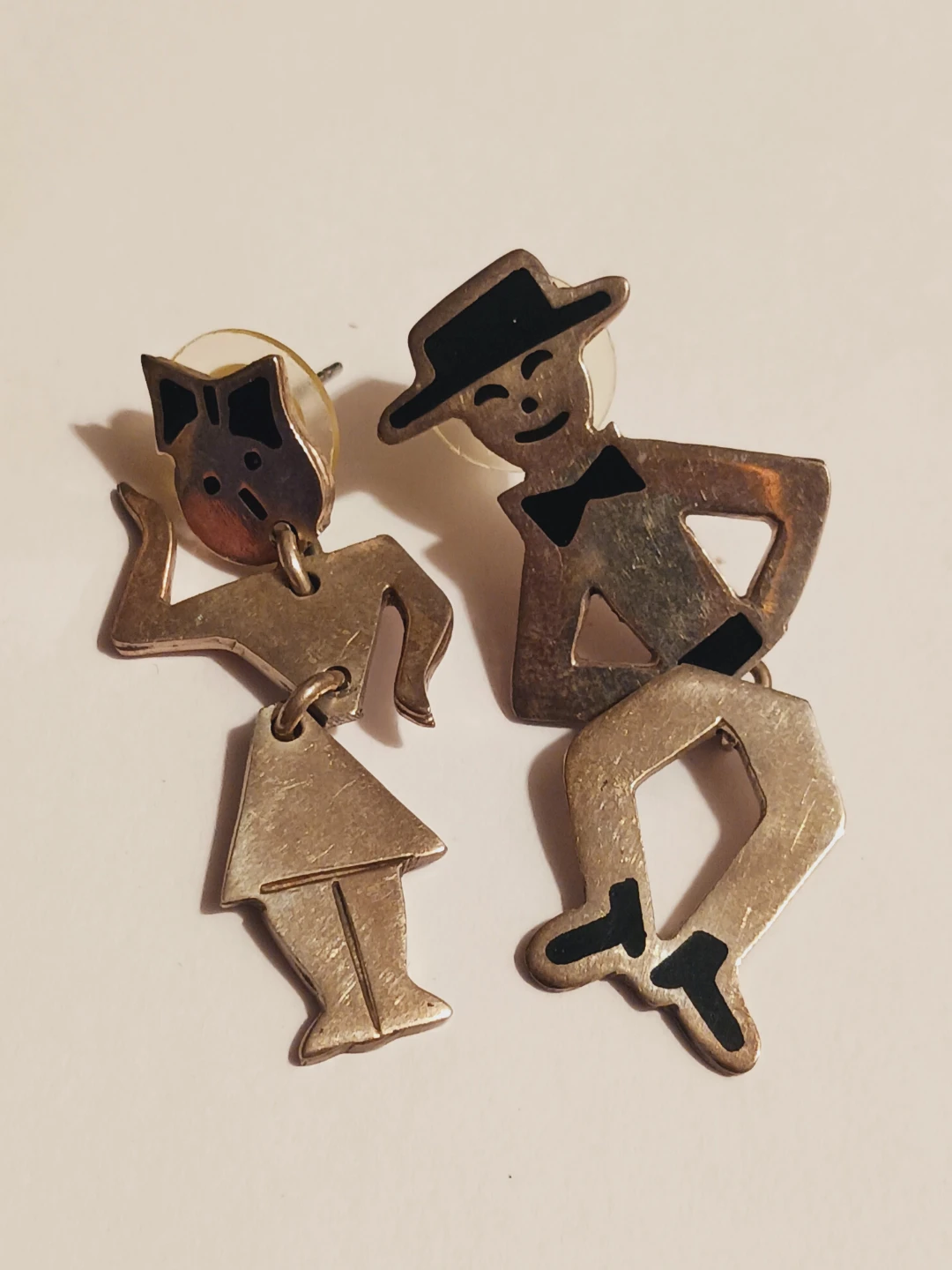 Taxco Mexico Sterling Silver Dancing Couple Earrings - photo 2