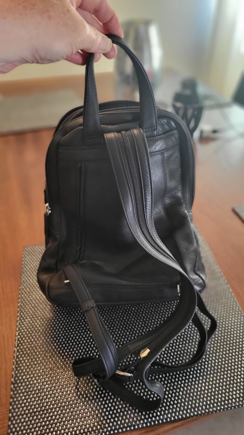 Derek Alexander Black Genuine Leather Backpack - photo 4