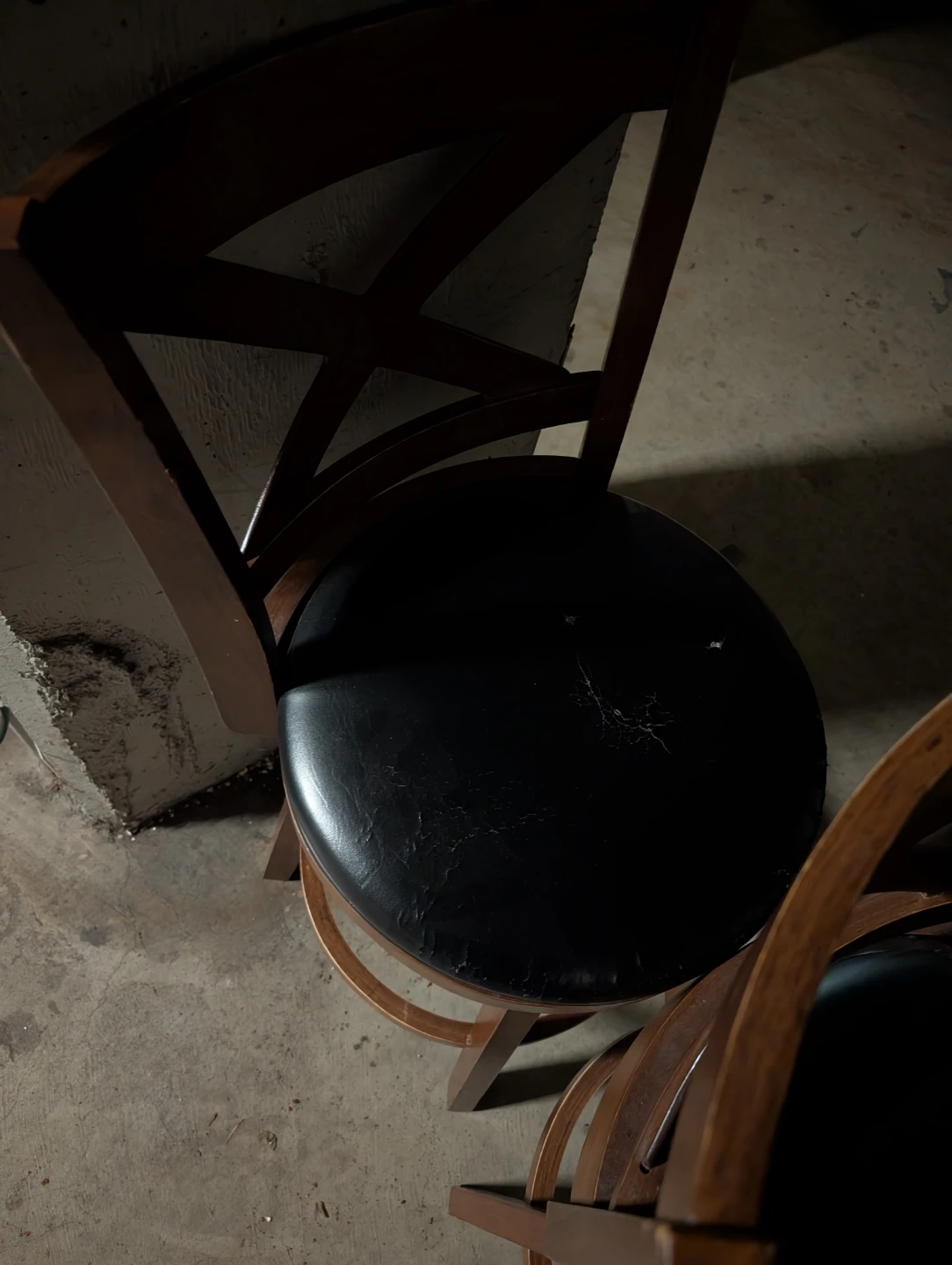 3 Wooden Swivel Bar Stools with Black Seats - photo 4