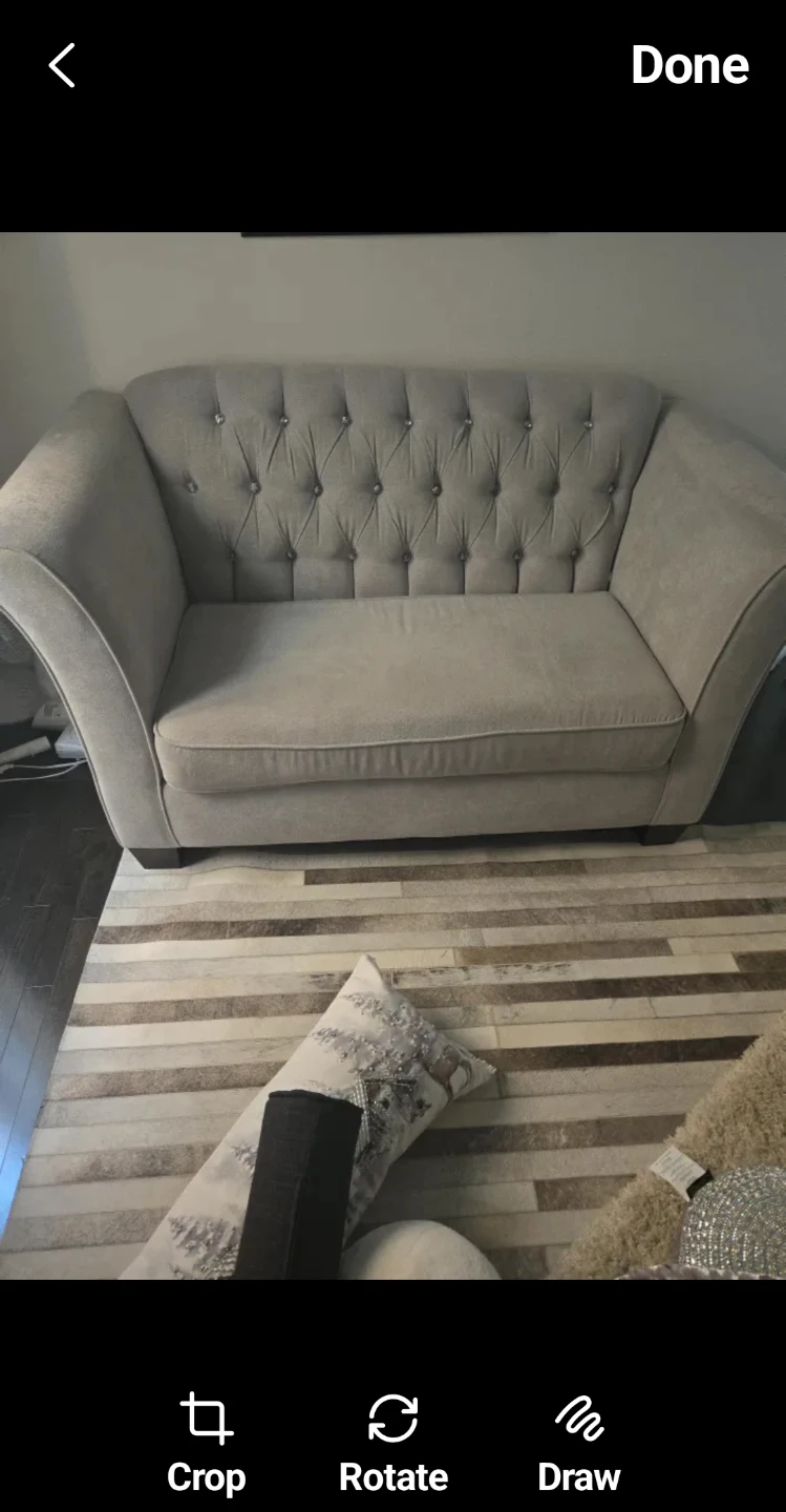 Grey tufted loveseat sofa - photo 4