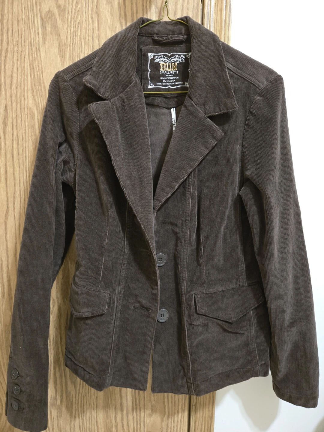 B.U.M. Brown Corduroy Blazer Jacket Small