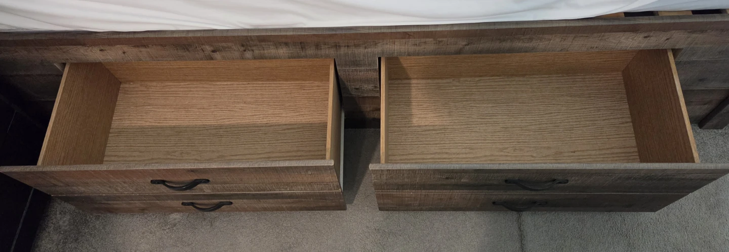 Ashley Furniture Wooden Storage Bed Frame & Mattress - photo 2