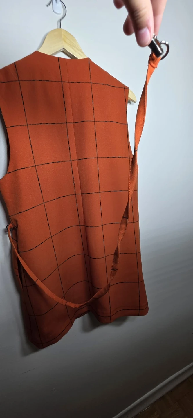 HERESIS Orange Plaid Vest - Size UK 12 - photo 2