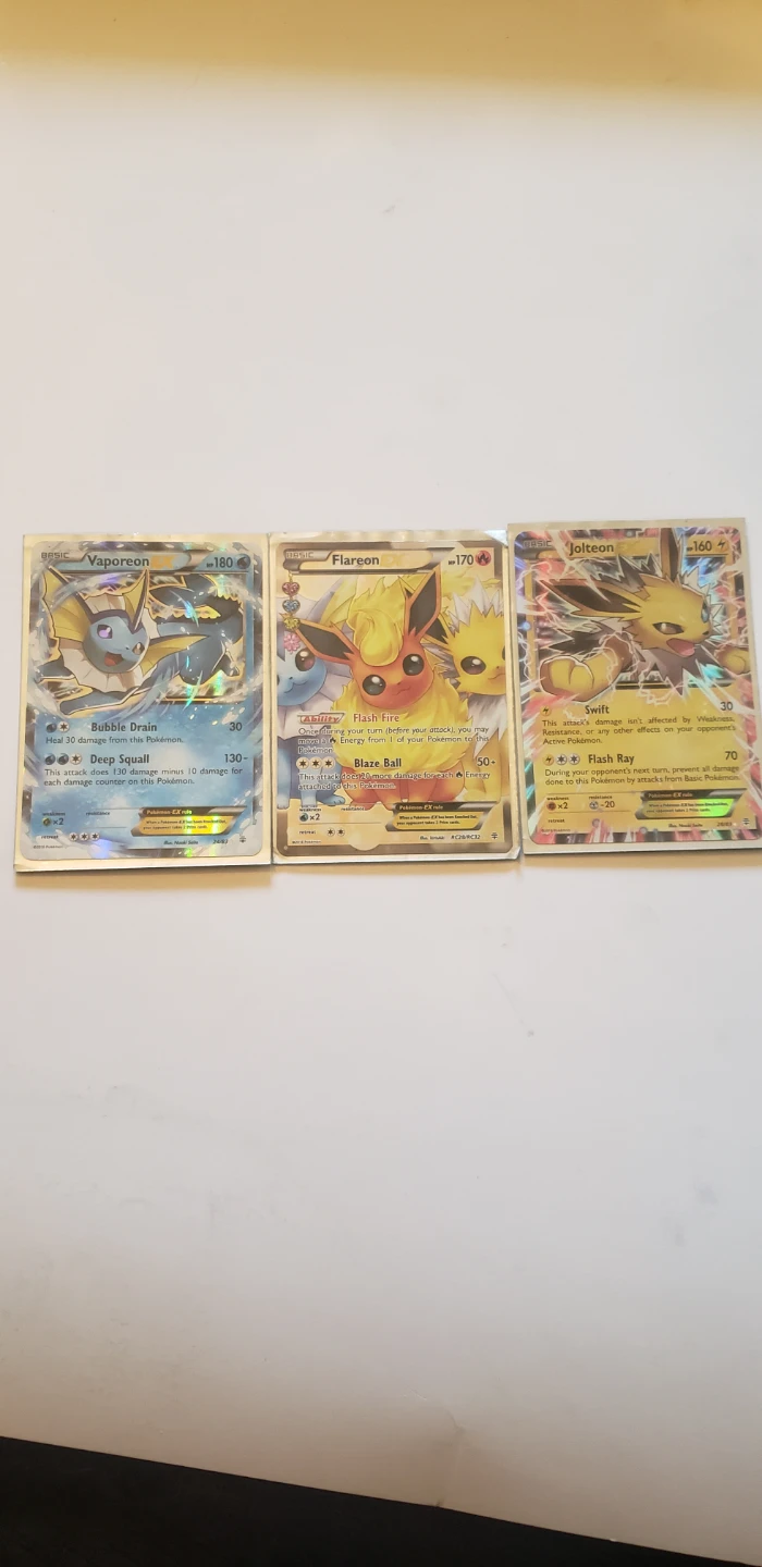 2016 Pokemon EX full art Flareon Vaporeon Jolteon