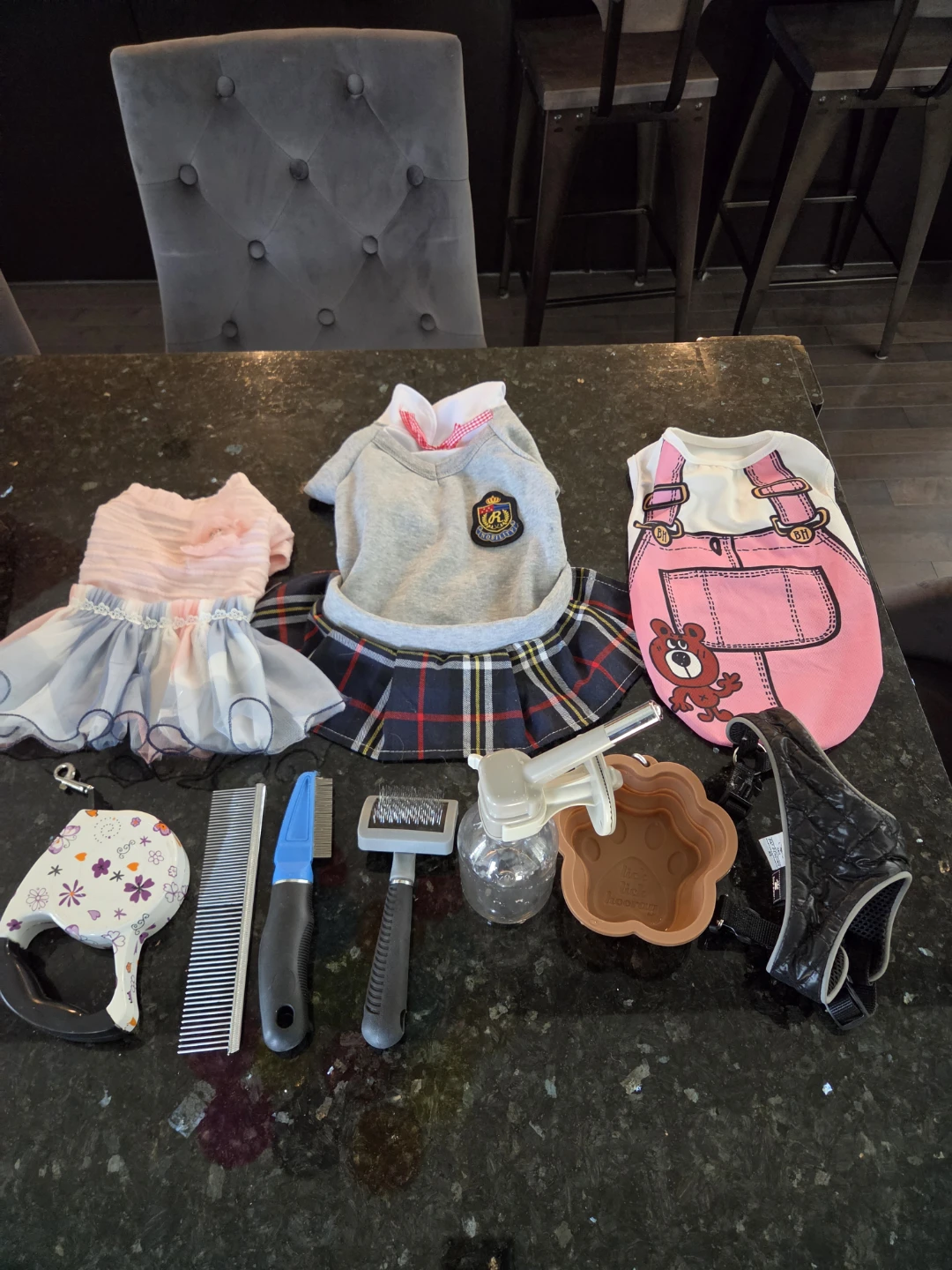 Assorted Pet Clothing and Grooming Accessories