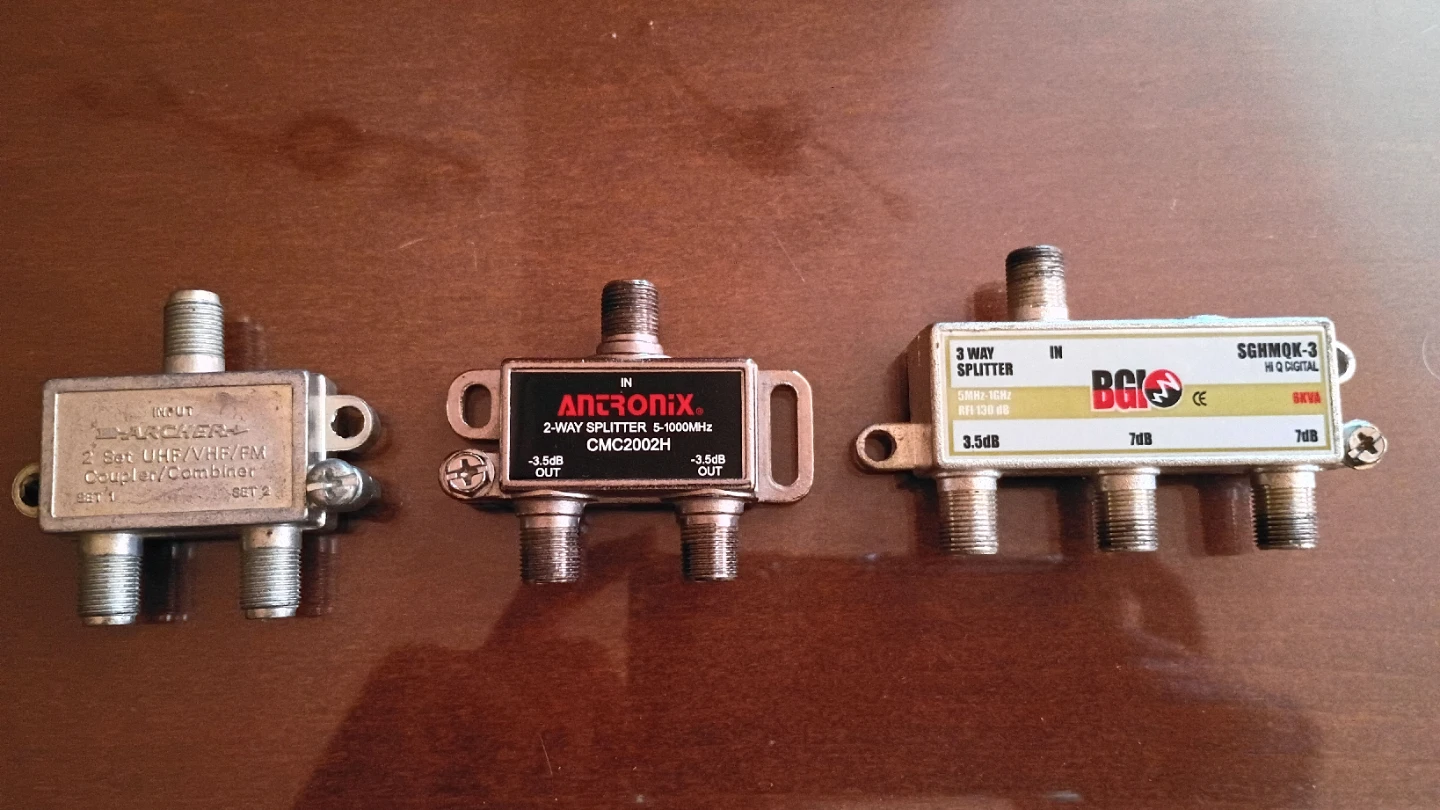 Archer and Antronix 2-Way Splitter, BGI 3-Way Splitter