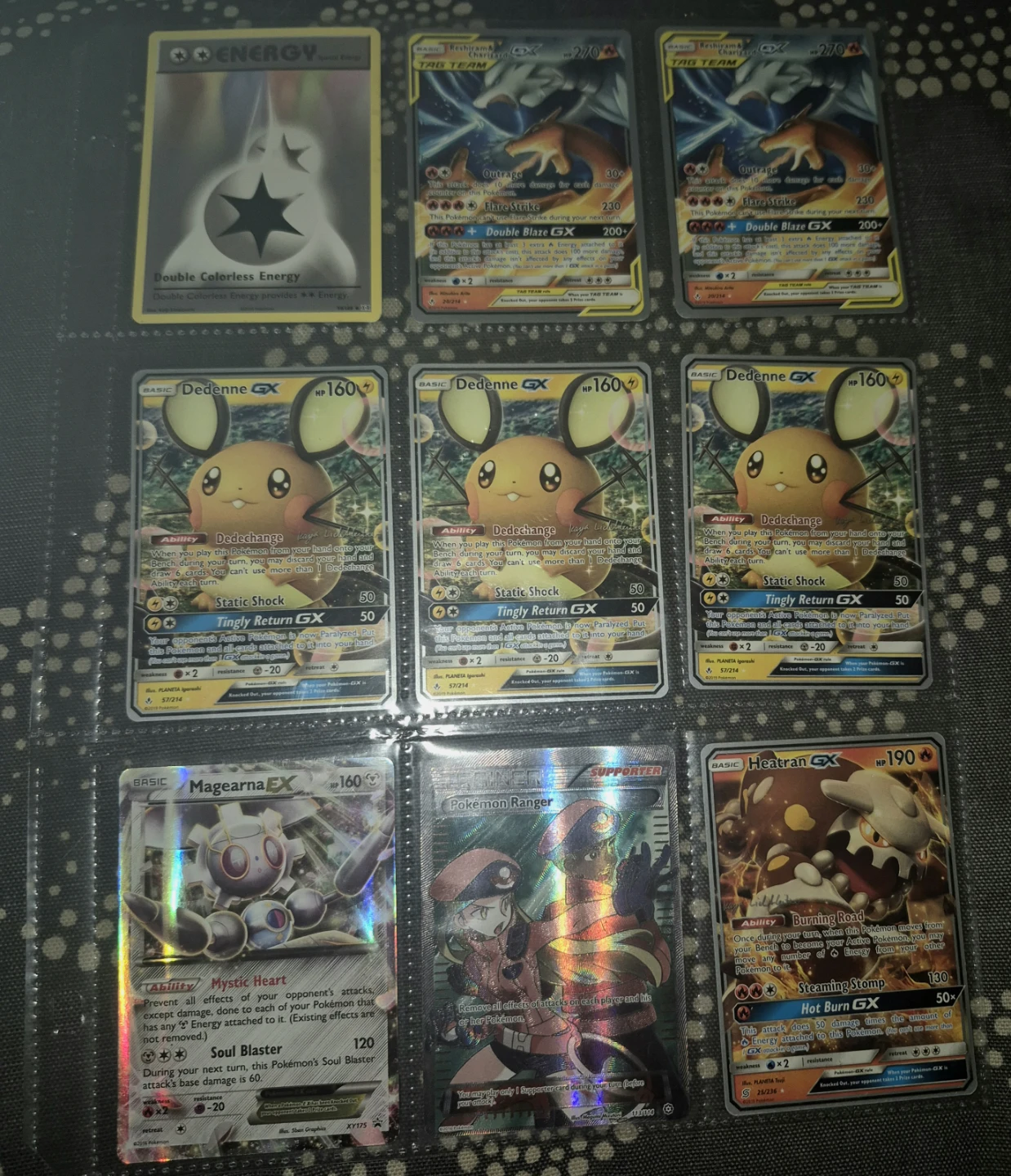 Pokemon Cards: Dedenne GX, Magearna EX, Heatran GX, Reshiram