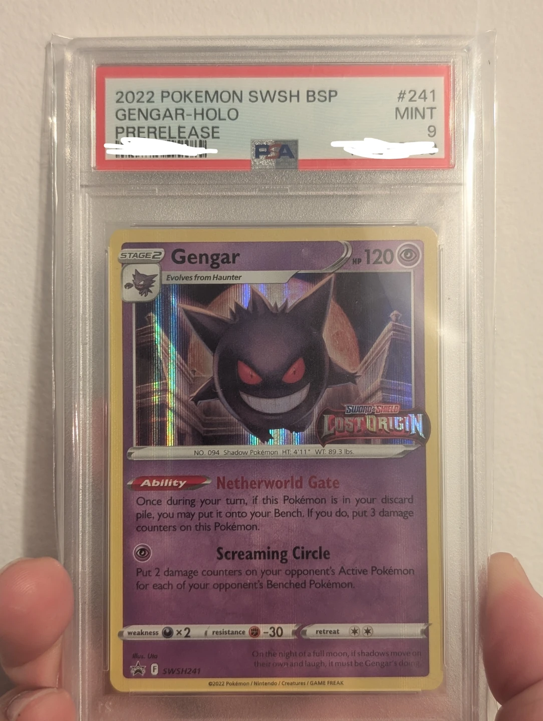 Gengar Pre Release SWSH 241 Promo PSA 9 - Pokemon