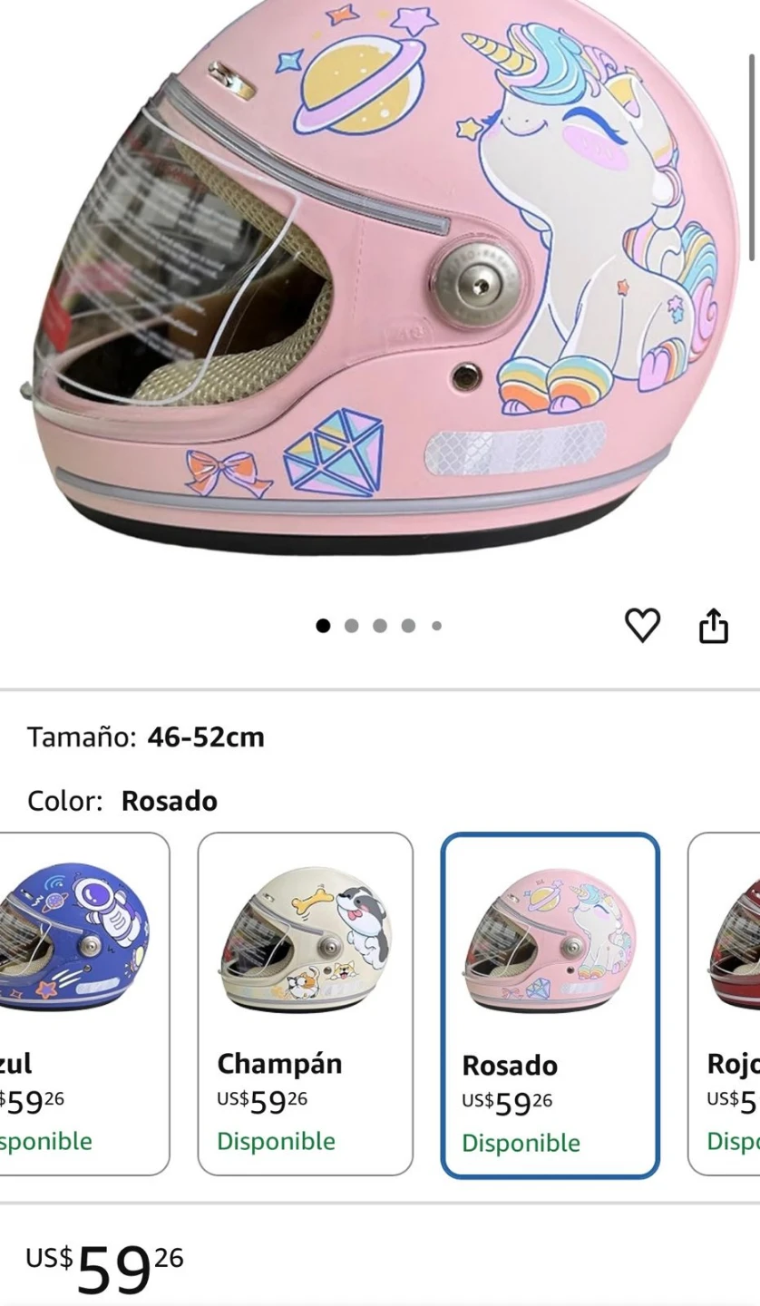 Pink Unicorn Kids Motorcycle Helmet 46-52cm - photo 4
