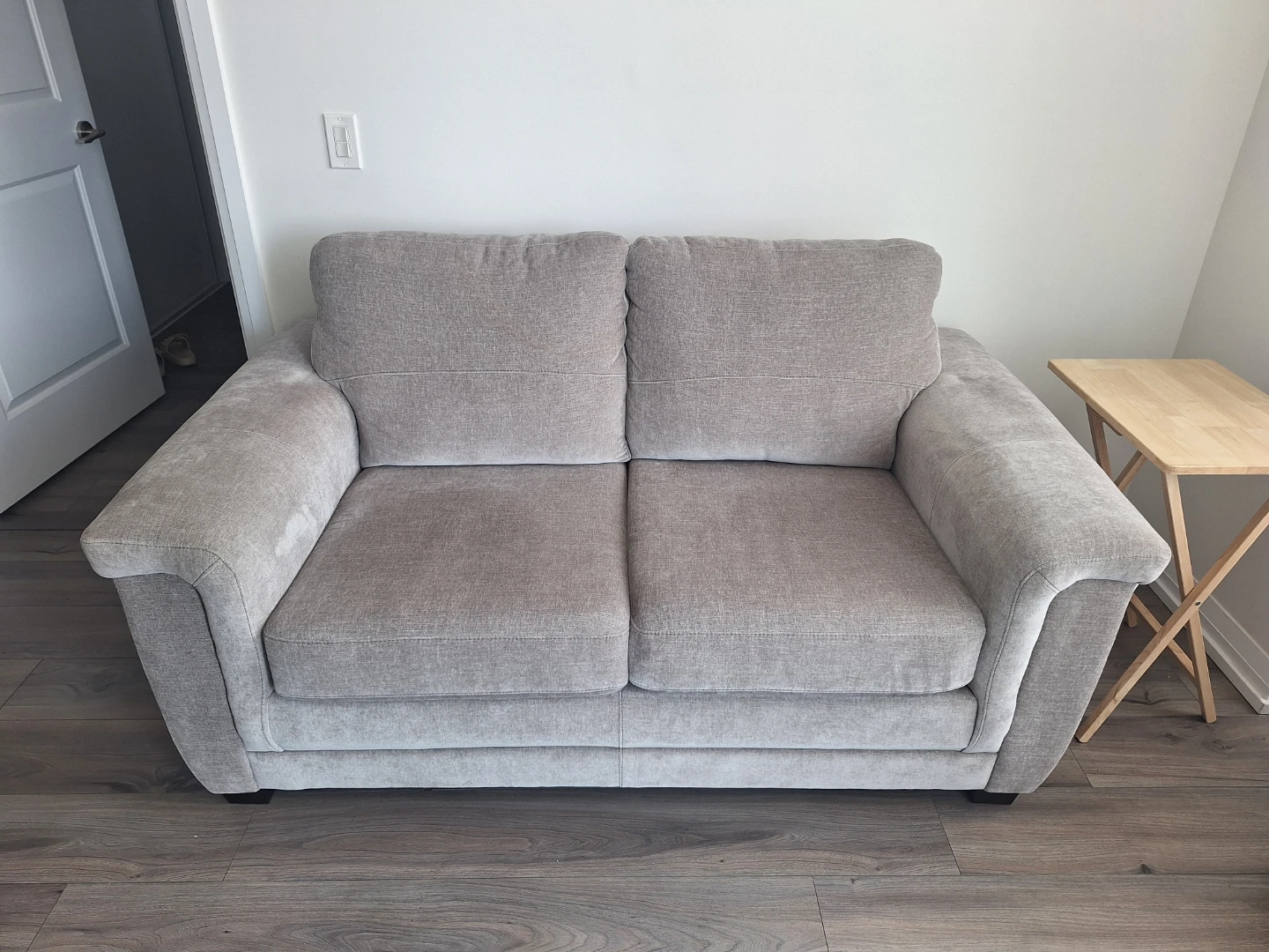 Grey Loveseat Sofa with bed inside - photo 2