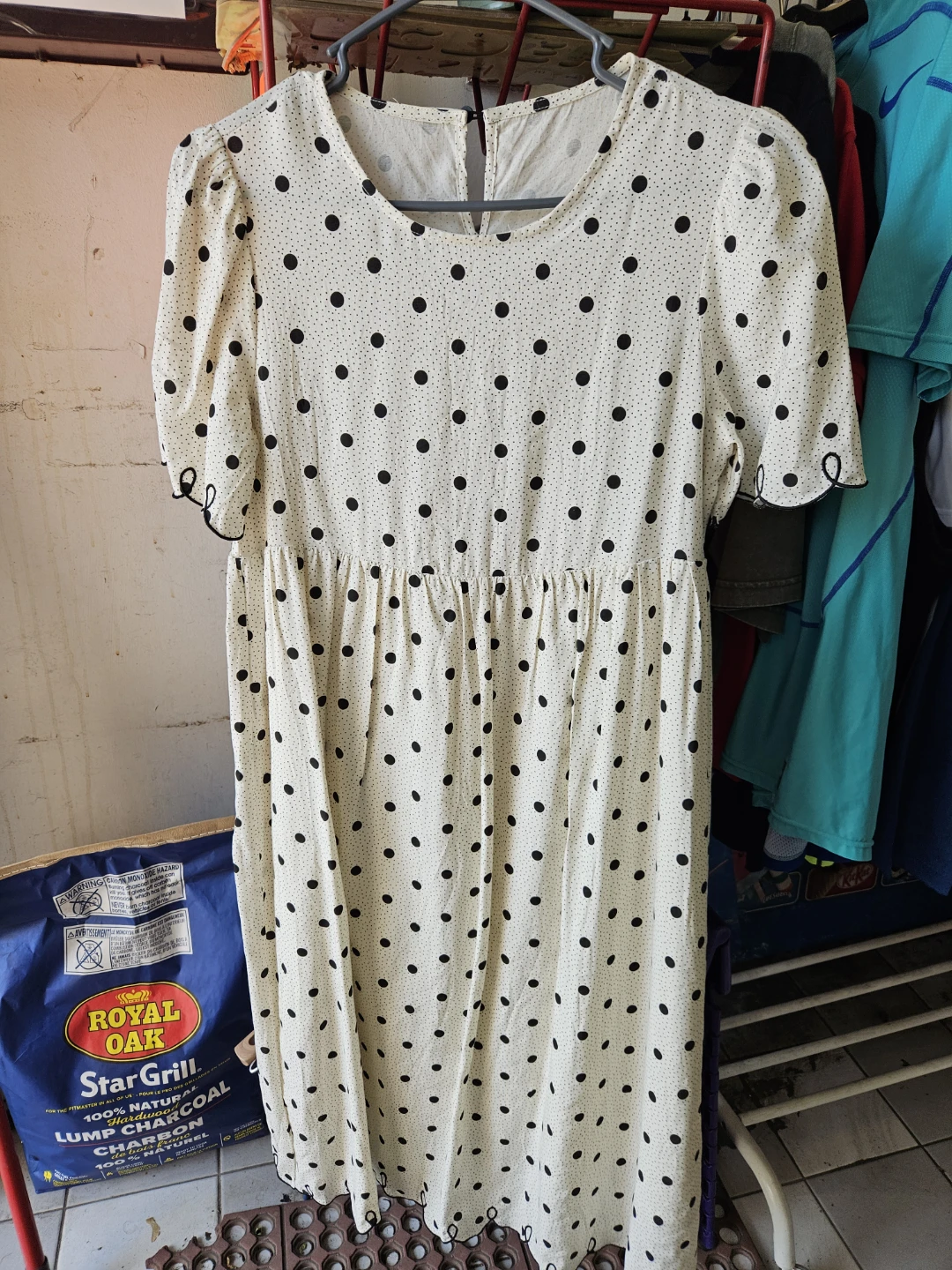 White polka dot dress
