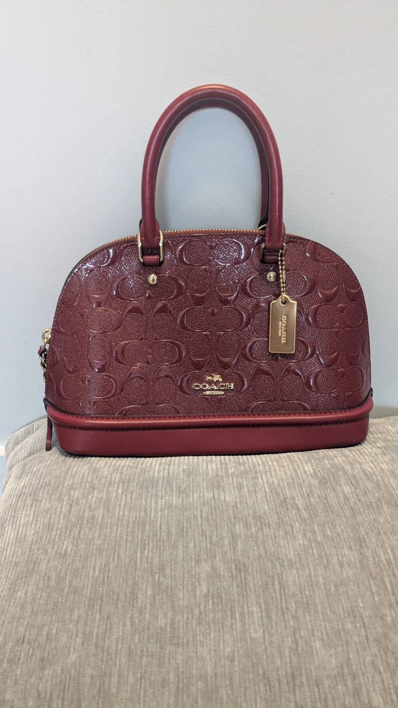 Coach logo leather top handle bag