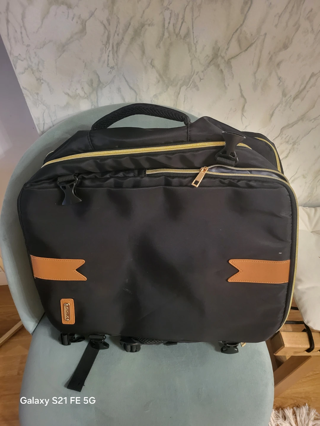 Black Backpack with USB Charging Port