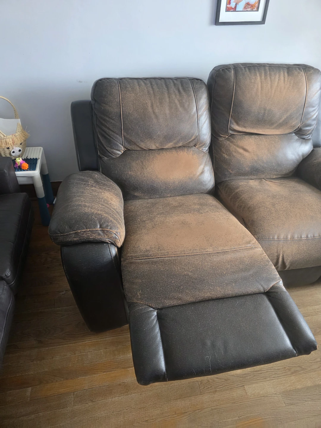 Faux Leather Loveseat Recliner - photo 3